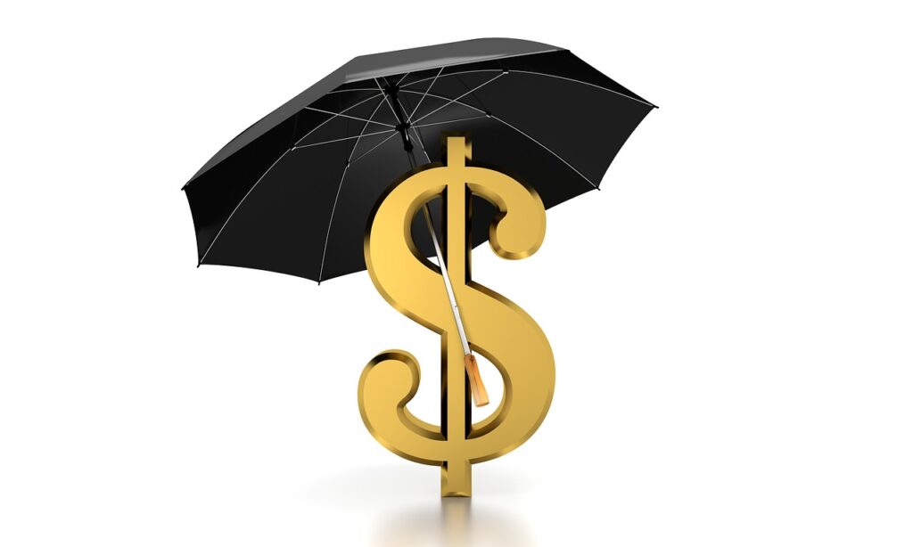 umbrella, dollar, concept